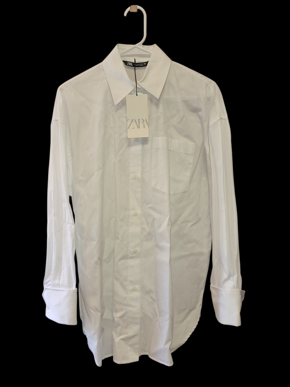 ZARA Men’s White Classic Button-Up Shirt Sz Xs